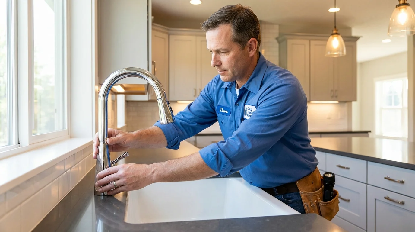 Kitchen faucet installation by Johns Plumbing LLC in Old Bethpage